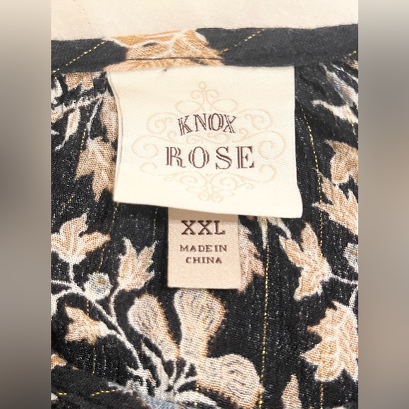 Knox Rose Women’s Black and Cream Floral Blouse | Size XXL - Picture 2 of 9